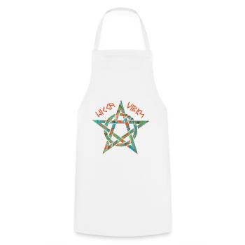 pentagramme 3 e 4 runes wicca vibes - Tablier de cuisine - blanc - Devant - AI Model Male 185 dark (185cm)