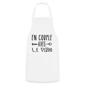 Couples with Bread, Bread Fans Gift - Cooking Apron - white - Front - AI Model Male 185 dark (185cm)