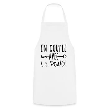 Couples with Chicken, Chicken Fans Gift - Cooking Apron - white - Front - AI Model Male 185 dark (185cm)