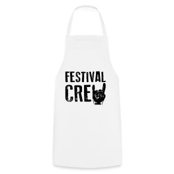 FESTIVAL CREW Party Musik Feier - Kochschürze - Weiß - Vorne - AI Model Male 185 dark (185cm)