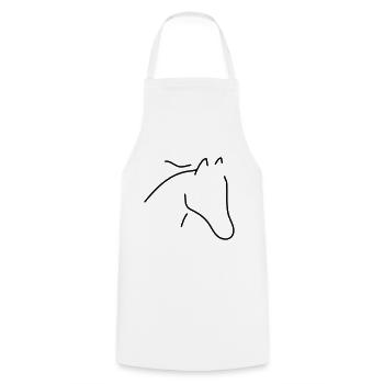 Horse minimal - Cooking Apron - white - Front - AI Model Male 185 dark (185cm)