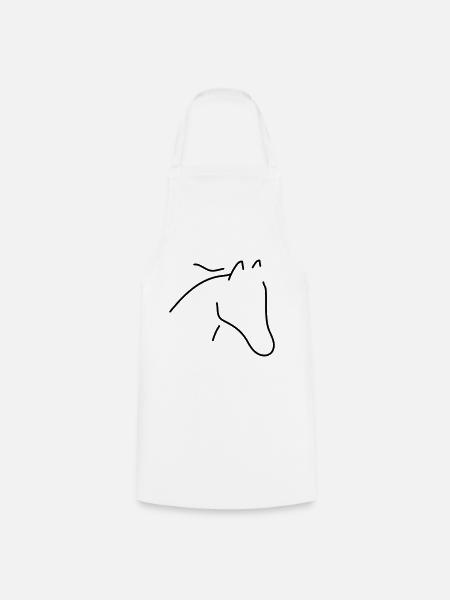 Pferd minimal - Kochschürze - Weiß