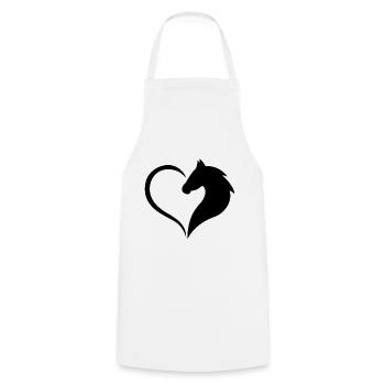 Heart Hobby Horse Sport Saddle Gift Dressage - Cooking Apron - white - Front - AI Model Male 185 dark (185cm)