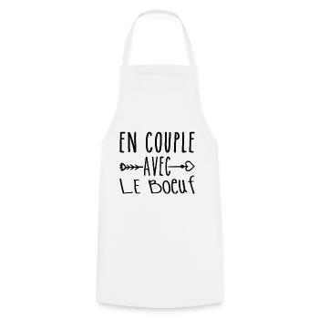 Couples with Ox, Ox Fans Gift - Cooking Apron - white - Front - AI Model Male 185 dark (185cm)