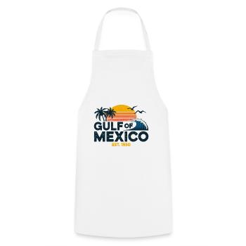 Gulf of Mexico Est 1550 Vintage Retro Beach Design - Kochschürze - Weiß - Vorne - AI Model Male 185 dark (185cm)