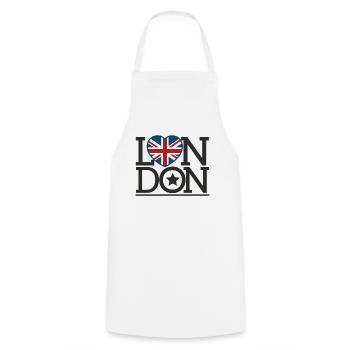 A city like no other is London - Cooking Apron - white - Front - AI Model Male 185 dark (185cm)
