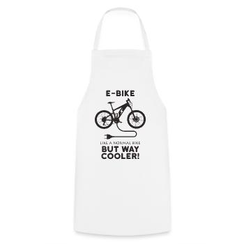 E-Bike - Tablier de cuisine - blanc - Devant - AI Model Male 185 dark (185cm)