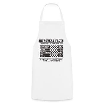 Introverted - Cooking Apron - white - Front - AI Model Male 185 dark (185cm)