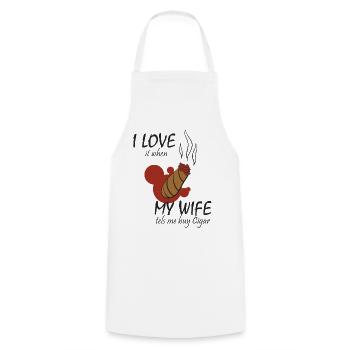 Cigare - Tablier de cuisine - blanc - Devant - AI Model Male 185 dark (185cm)