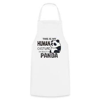 Panda - Cooking Apron - white - Front - AI Model Male 185 dark (185cm)