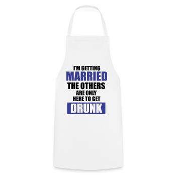 Bachelor party - Cooking Apron - white - Front - AI Model Male 185 dark (185cm)
