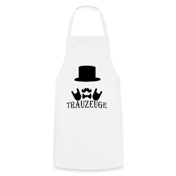 Trauzeuge Junggeselle - Kochschürze - Weiß - Vorne - AI Model Male 185 dark (185cm)