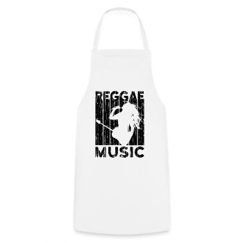 Reggae Music - Kochschürze - Weiß - Vorne - AI Model Male 185 dark (185cm)