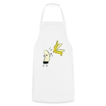 Naked banana - Cooking Apron - white - Front - AI Model Male 185 dark (185cm)