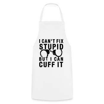 Handcuffs Funny saying - Cooking Apron - white - Front - AI Model Male 185 dark (185cm)