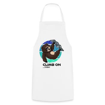 Climbing sloth - Cooking Apron - white - Front - AI Model Male 185 dark (185cm)