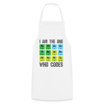 programmer - Cooking Apron - white - Front - AI Model Male 185 dark (185cm)
