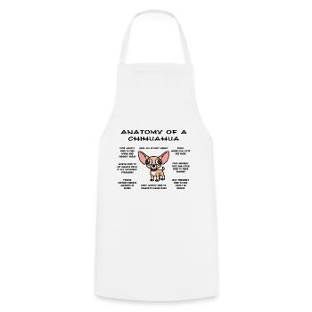 Anatomie du Chihuahua - Tablier de cuisine - blanc - Devant - AI Model Male 185 dark (185cm)