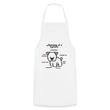 Anatomy West Highland White Terrier - Cooking Apron - white - Front - AI Model Male 185 dark (185cm)