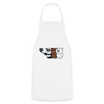 famille ours - Tablier de cuisine - blanc - Devant - AI Model Male 185 dark (185cm)