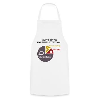Engineers attention Funny - Cooking Apron - white - Front - AI Model Male 185 dark (185cm)