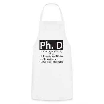 PhD Philosophy Funny - Cooking Apron - white - Front - AI Model Male 185 dark (185cm)