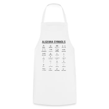 Algebra Mathematik - Kochschürze - Weiß - Vorne - AI Model Male 185 dark (185cm)