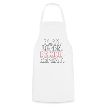 Play Learn Kind Repeat Awareness Unity Day - Cooking Apron - white - Front - AI Model Male 185 dark (185cm)