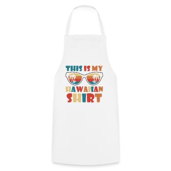 This Is My Hawaiian Luau Tropical Hawaii - Cooking Apron - white - Front - AI Model Male 185 dark (185cm)