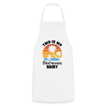 This Is My Hawaiian Luau Tropical Hawaii - Cooking Apron - white - Front - AI Model Male 185 dark (185cm)