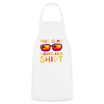 This Is My Hawaiian Luau Tropical Hawaii - Cooking Apron - white - Front - AI Model Male 185 dark (185cm)
