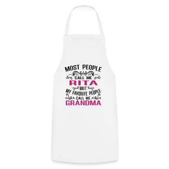 Rita Name Funny Personalized Grandma - Cooking Apron - white - Front - AI Model Male 185 dark (185cm)