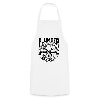 Plumber Because Even Electricians Need Heroes - Cooking Apron - white - Front - AI Model Male 185 dark (185cm)