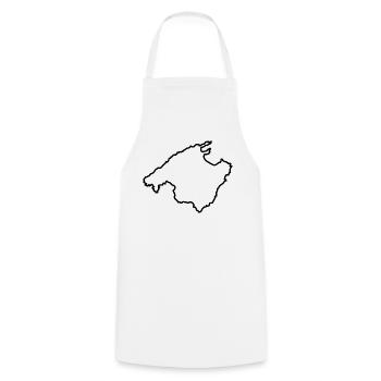 Mallorca - Contour of the island (black) - Cooking Apron - white - Front - AI Model Male 185 dark (185cm)