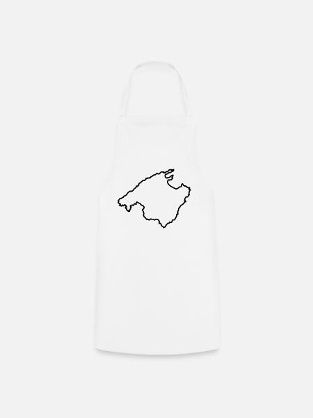 Mallorca - Contour of the island (black) - Cooking Apron - white