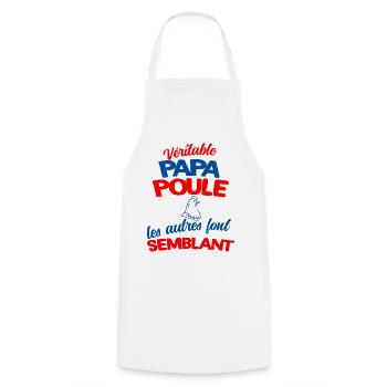 Papa D'Amour Mon Papa Poule Homme Fête Des Pères - Tablier de cuisine - blanc - Devant - AI Model Male 185 dark (185cm)
