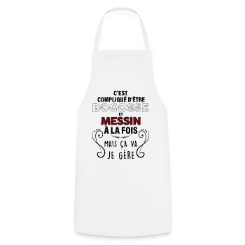 Metz Homme et Enfant Messin Bogosse Papa Et Fils - Tablier de cuisine - blanc - Devant - AI Model Male 185 dark (185cm)