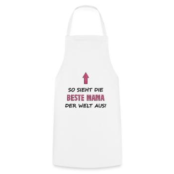 Best mom quote gift parents idea - Cooking Apron - white - Front - AI Model Male 185 dark (185cm)