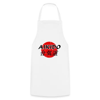 Aikido - Kochschürze - Weiß - Vorne - AI Model Male 185 dark (185cm)