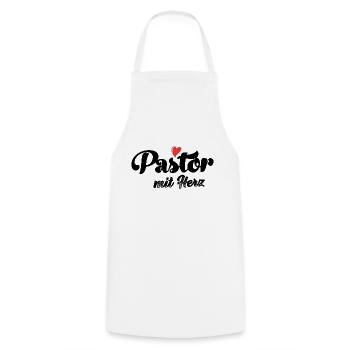 Pastor mit Herz Pastorin evangelische Gemeinde - Kochschürze - Weiß - Vorne - AI Model Male 185 dark (185cm)
