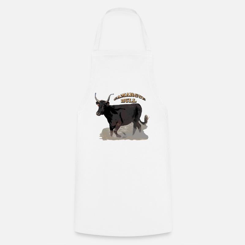 Taureau de Camargue - Tablier de cuisine - blanc