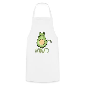 Cute Funny Avocado Cat Kawaii Avogato Cinco De - Cooking Apron - white - Front - AI Model Male 185 dark (185cm)