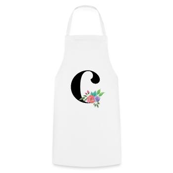 Letter C personalized gift alphabet first name Christmas - Cooking Apron - white - Front - AI Model Male 185 dark (185cm)