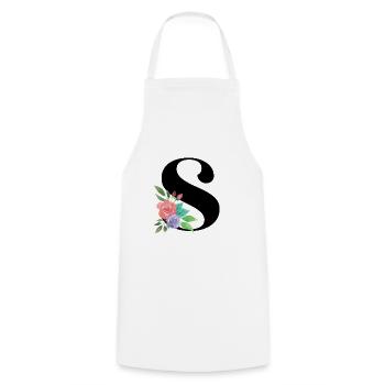 Letter S personalized gift alphabet first name Christmas - Cooking Apron - white - Front - AI Model Male 185 dark (185cm)