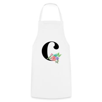 Letter C personalized gift alphabet first name Christmas - Cooking Apron - white - Front - AI Model Male 185 dark (185cm)