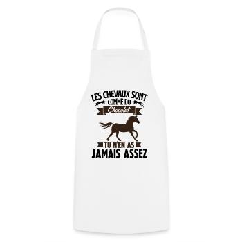 Les chevaux sont comme du chocolat - Tablier de cuisine - blanc - Devant - AI Model Male 185 dark (185cm)