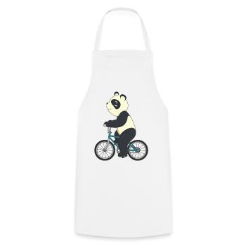 Cycling Panda - Cooking Apron - white - Front - AI Model Male 185 dark (185cm)
