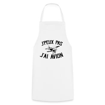 Je Peux Pas J'ai Avion - Tablier de cuisine - blanc - Devant - AI Model Male 185 dark (185cm)