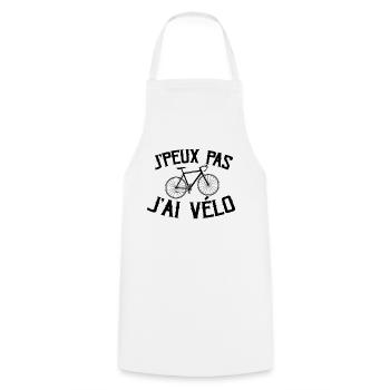 Je Peux Pas J'ai Vélo - Tablier de cuisine - blanc - Devant - AI Model Male 185 dark (185cm)
