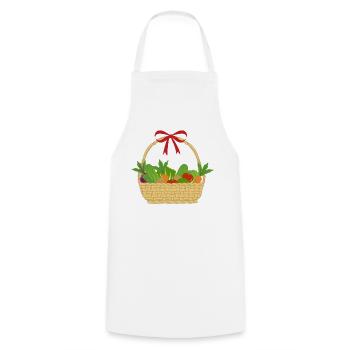 Vegetables - Cooking Apron - white - Front - AI Model Male 185 dark (185cm)